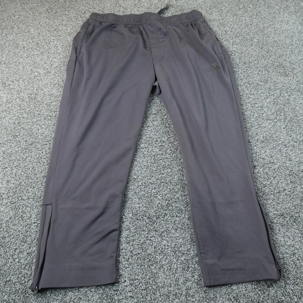 Adidas Pants Mens 2XL Gray Athletic Workout Gym Sweatpants Jogger Drawstring Run